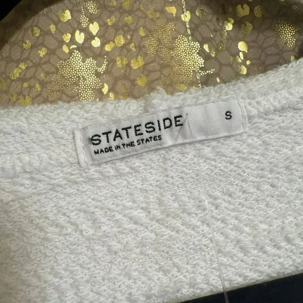 Stateside Women's White Hooded Soft Cotton Bath Robe Small NWT